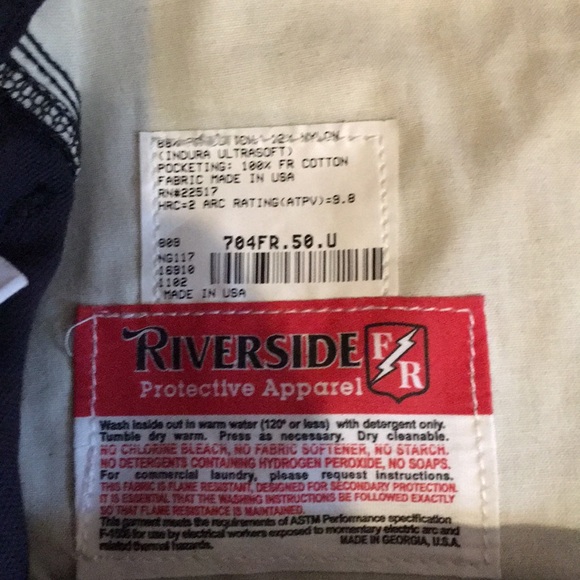 Men's Big & Tall Size 50 Waist Navy Blue Carpenter Work Fire Retardant Pants - Picture 8 of 15